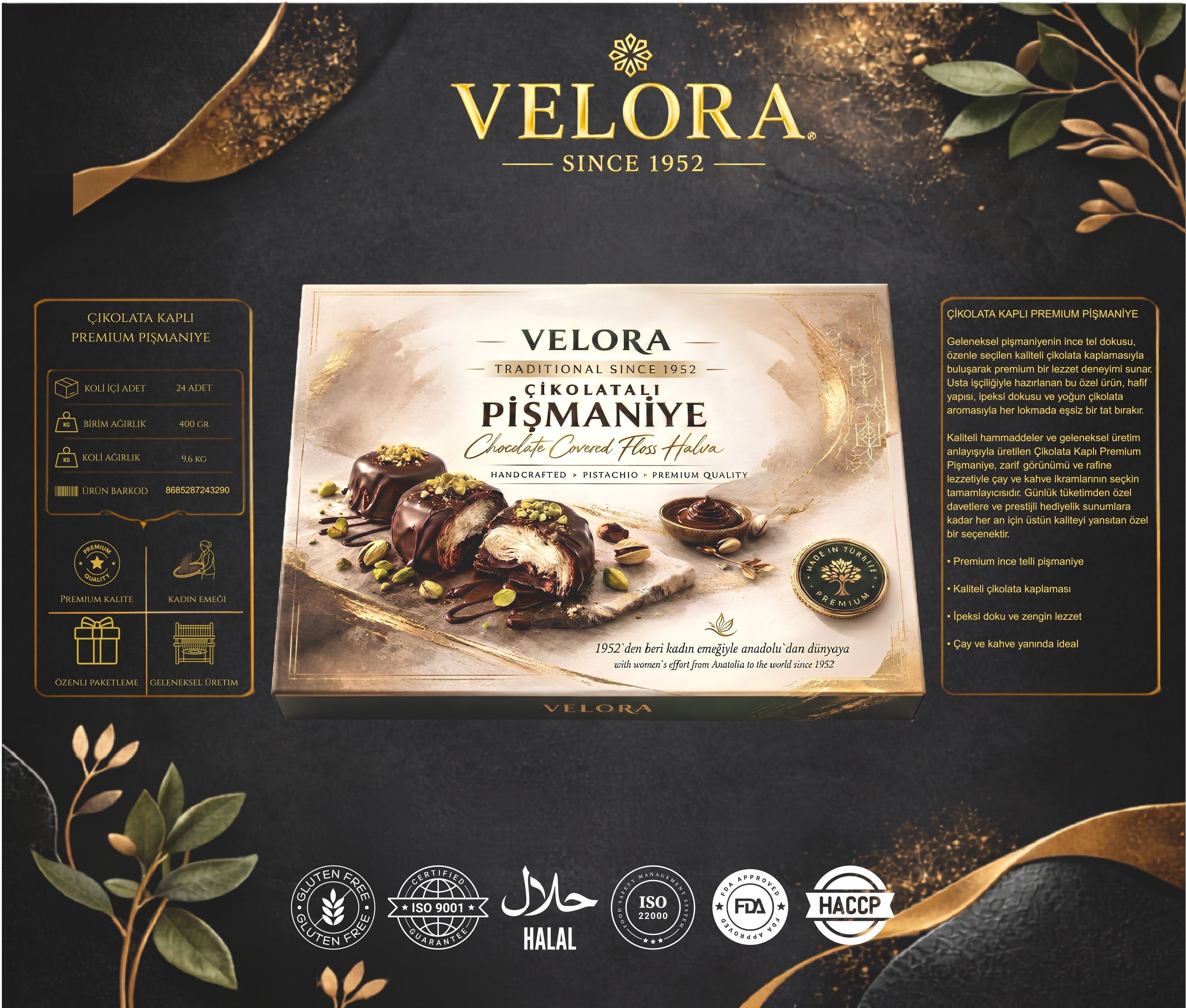 ÇİKOLATA KAPLI PİŞMANİYE PREMİUM 400 GR