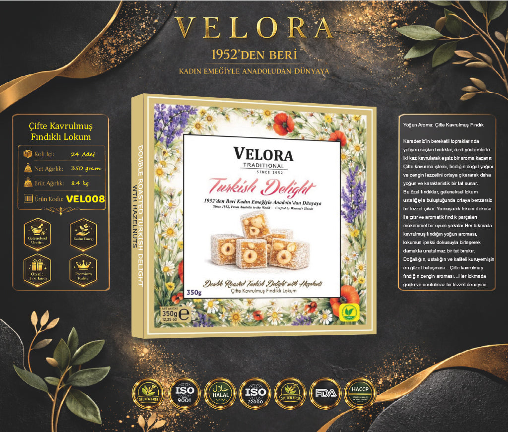 ÇİFTE KAVRULMUŞ FINDIKLI LOKUM 350 GR