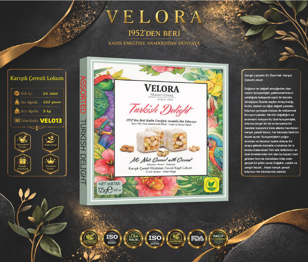 ÇİFTE KAVRULMUŞ KARIŞIK ÇEREZLİ LOKUM 125 GR