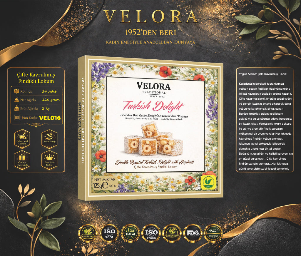 ÇİFTE KAVRULMUŞ FINDIKLI LOKUM 125 GR