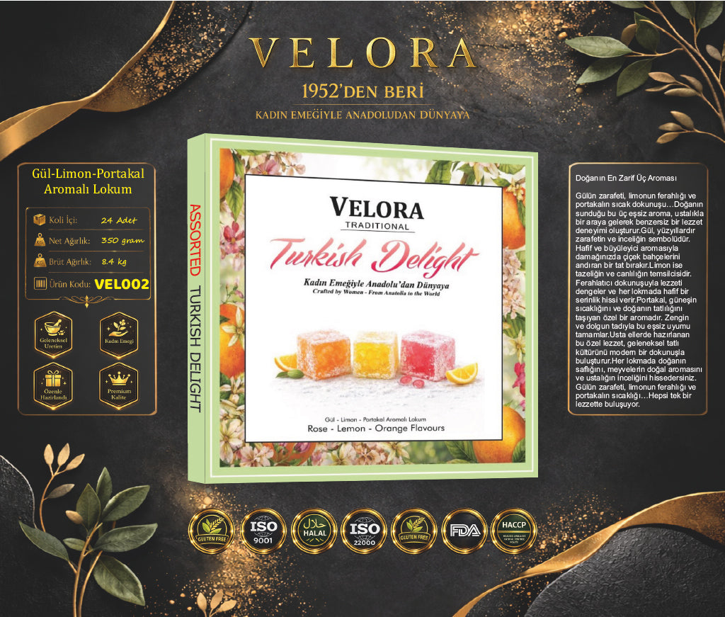 GÜL LİMON PORTAKAL AROMALI LOKUM 350 GR