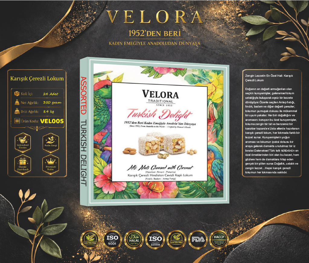 ÇİFTE KAVRULMUŞ KARIŞIK ÇEREZLİ LOKUM 350 GR