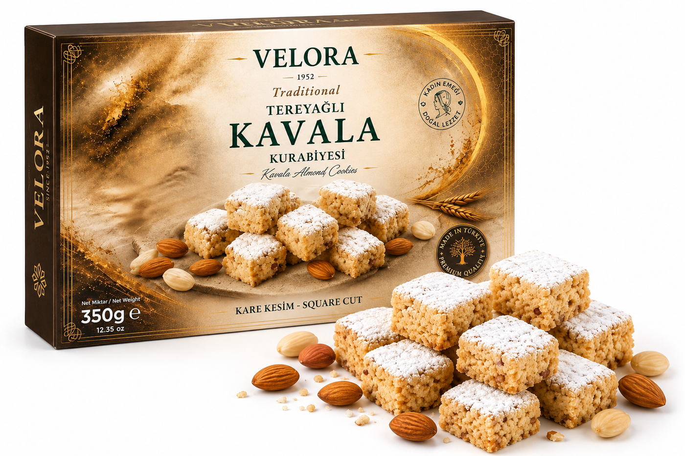 KAVALA KURABİYESİ KARE KESİM 350 GR